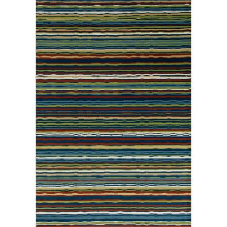 ART CARPET 8 X 11 Ft. Seaport Collection Wavy Stripe Woven Area Rug, Multi Color 841864116980